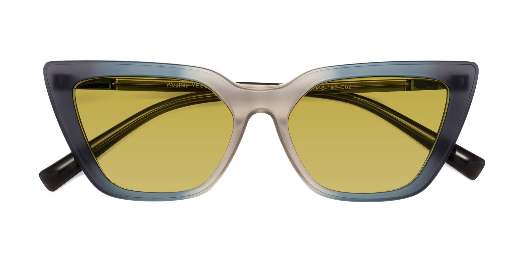 Folded Front of Westley in Gradient Grey with Champagne Tinted Lenses