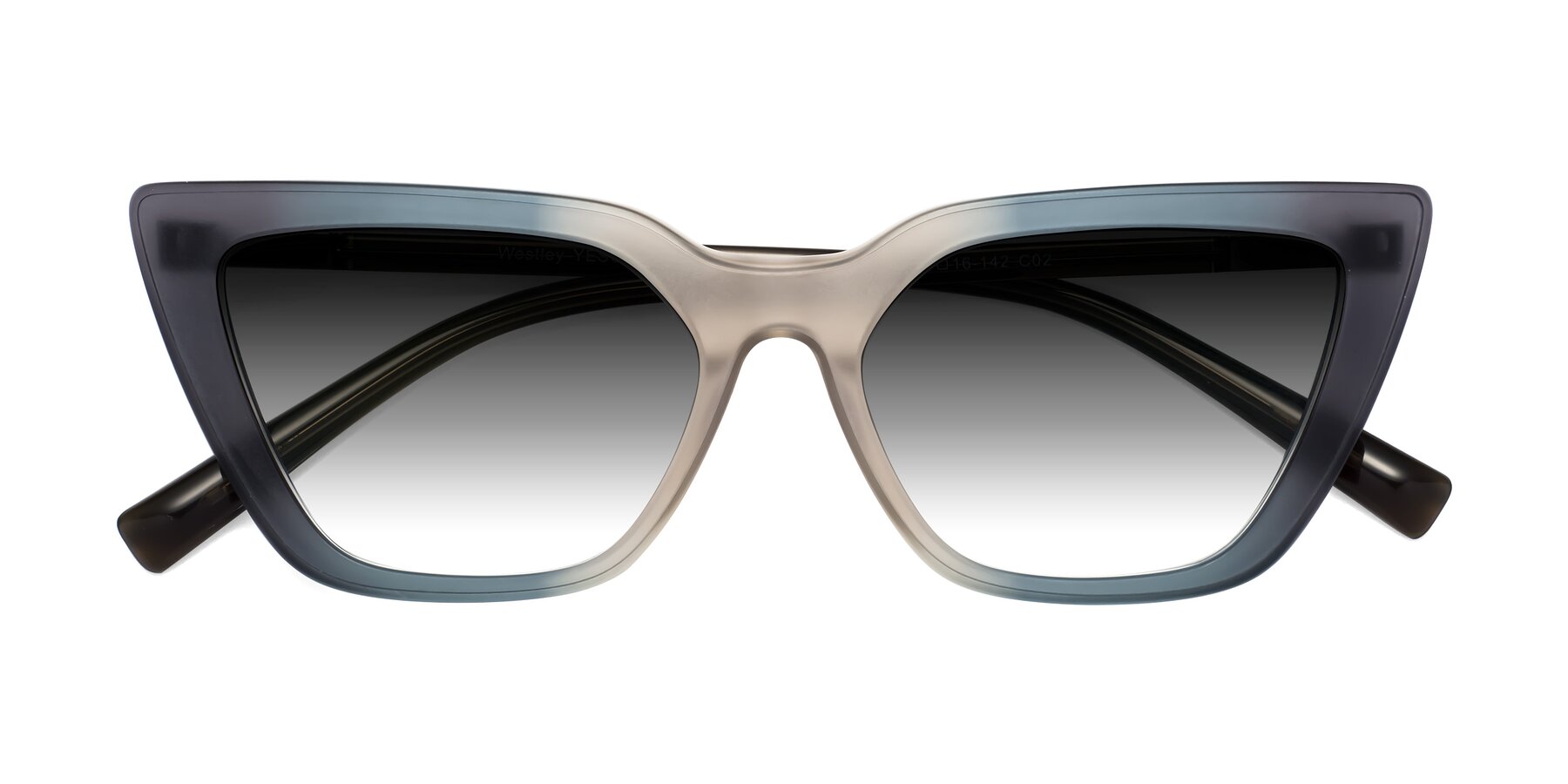 Folded Front of Westley in Gradient Grey with Gray Gradient Lenses