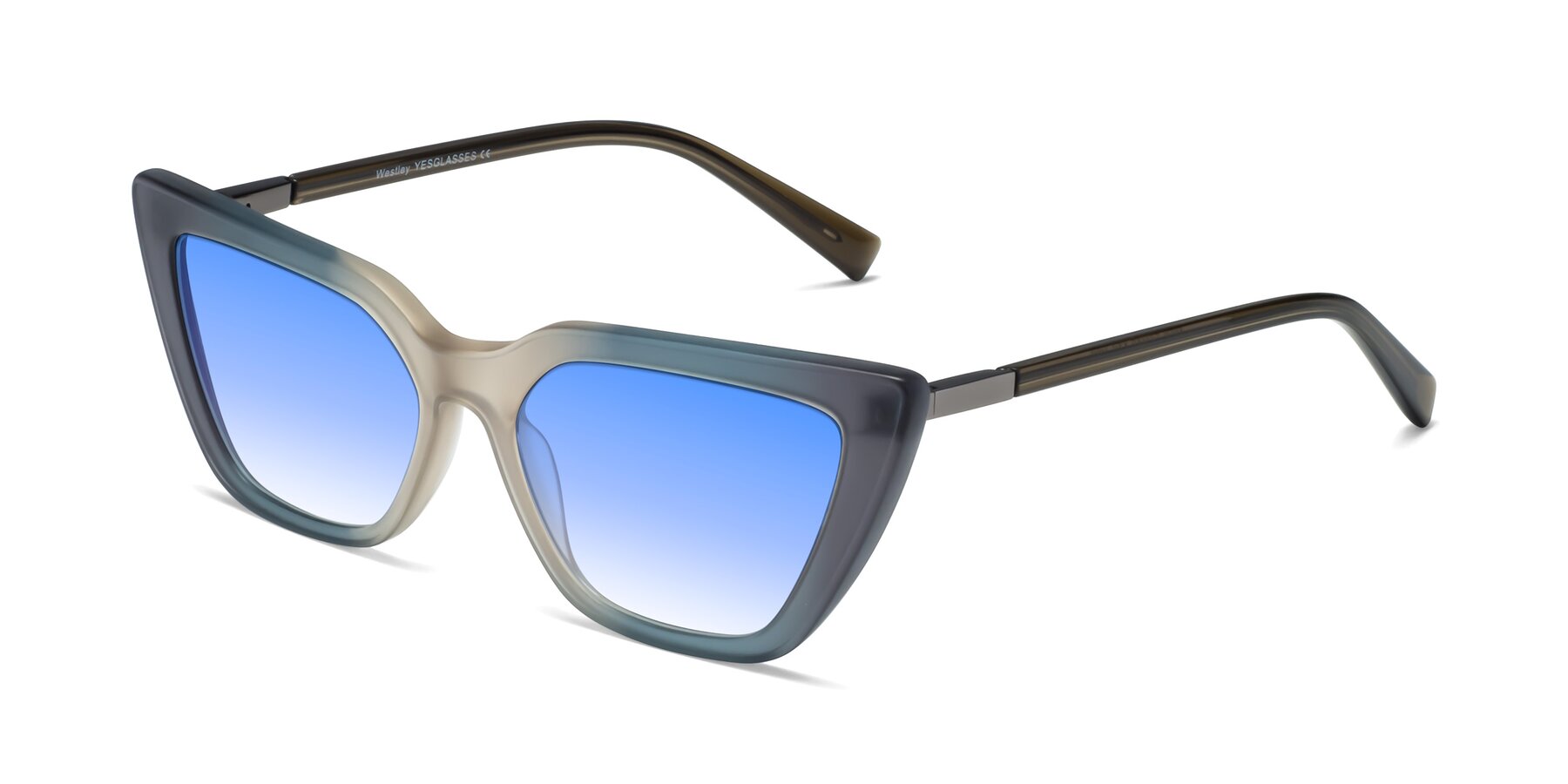 Angle of Westley in Gradient Grey with Blue Gradient Lenses