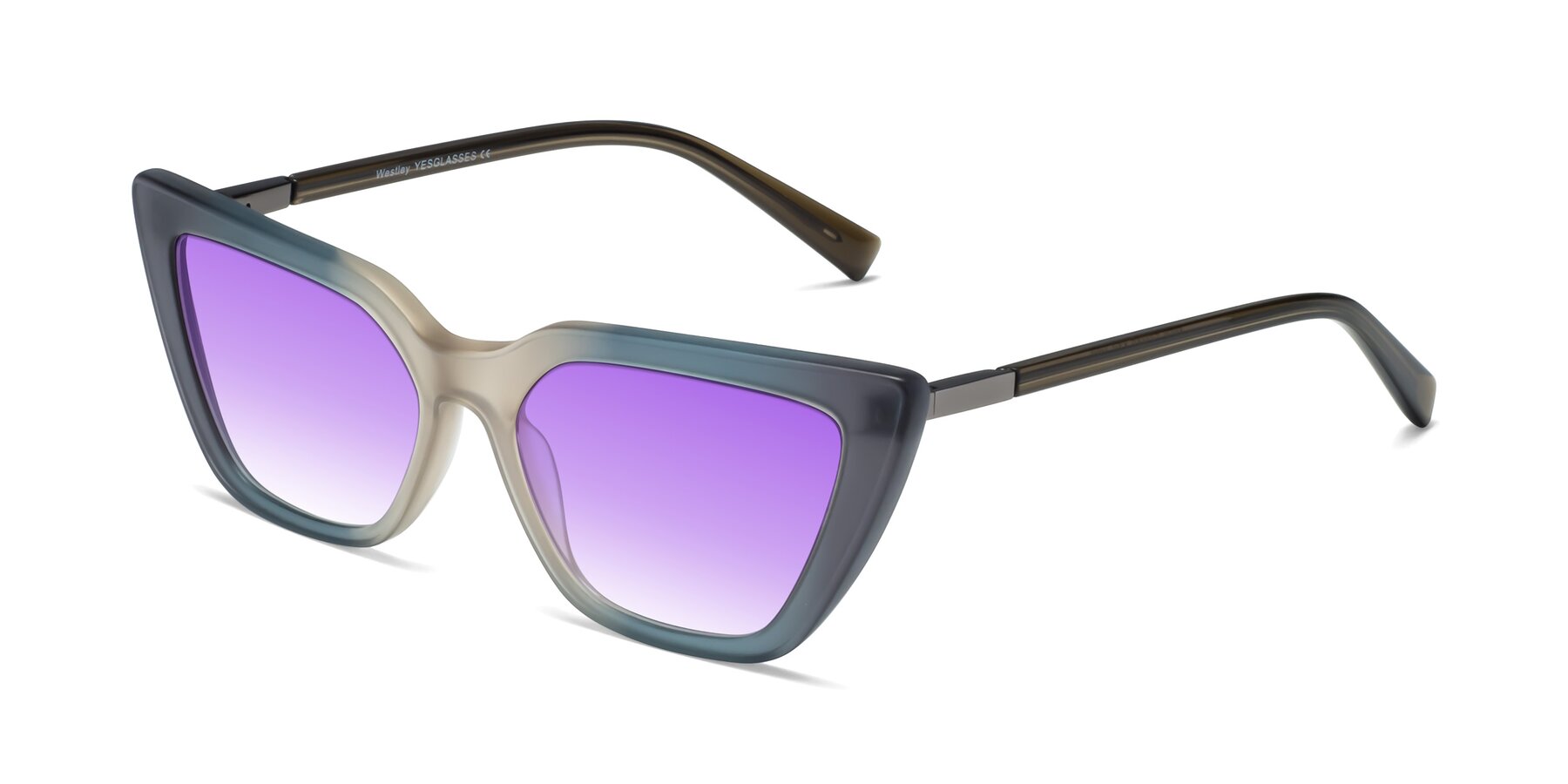 Angle of Westley in Gradient Grey with Purple Gradient Lenses