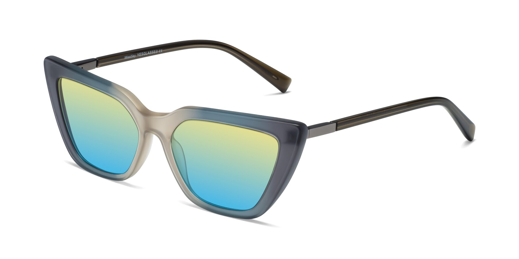 Angle of Westley in Gradient Grey with Yellow / Blue Gradient Lenses