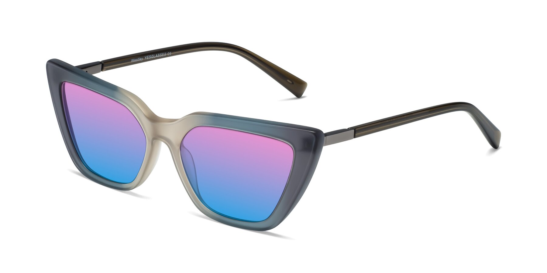 Angle of Westley in Gradient Grey with Pink / Blue Gradient Lenses