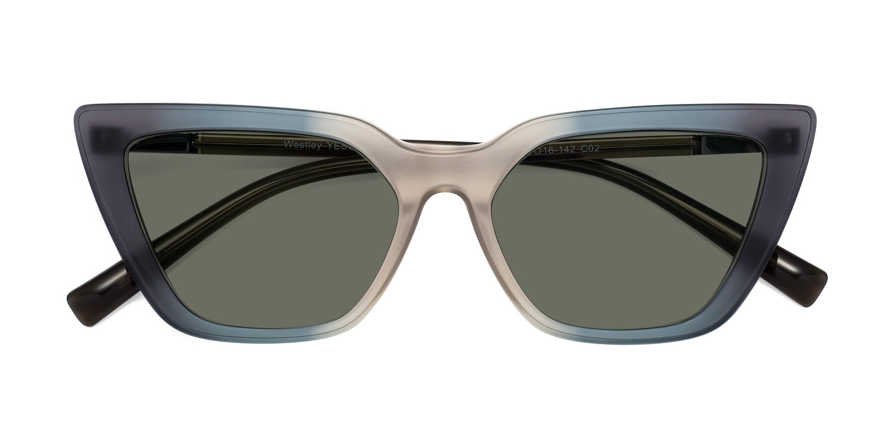 Folded Front of Westley in Gradient Grey with Gray Polarized Lenses