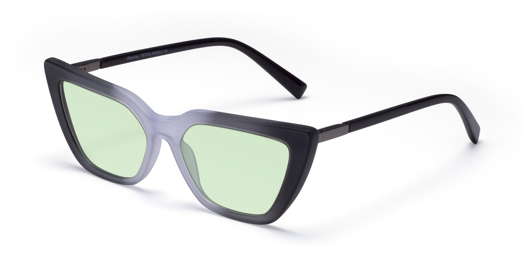 Angle of Westley in Gradient Black with Light Green Tinted Lenses