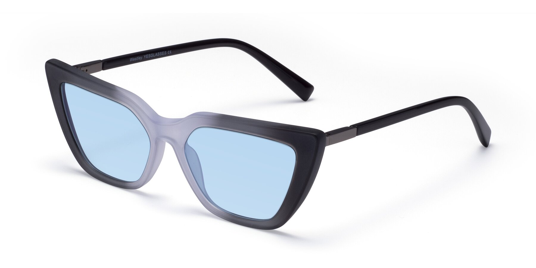Angle of Westley in Gradient Black with Light Blue Tinted Lenses