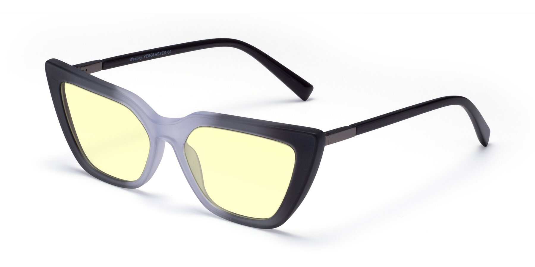Angle of Westley in Gradient Black with Light Yellow Tinted Lenses