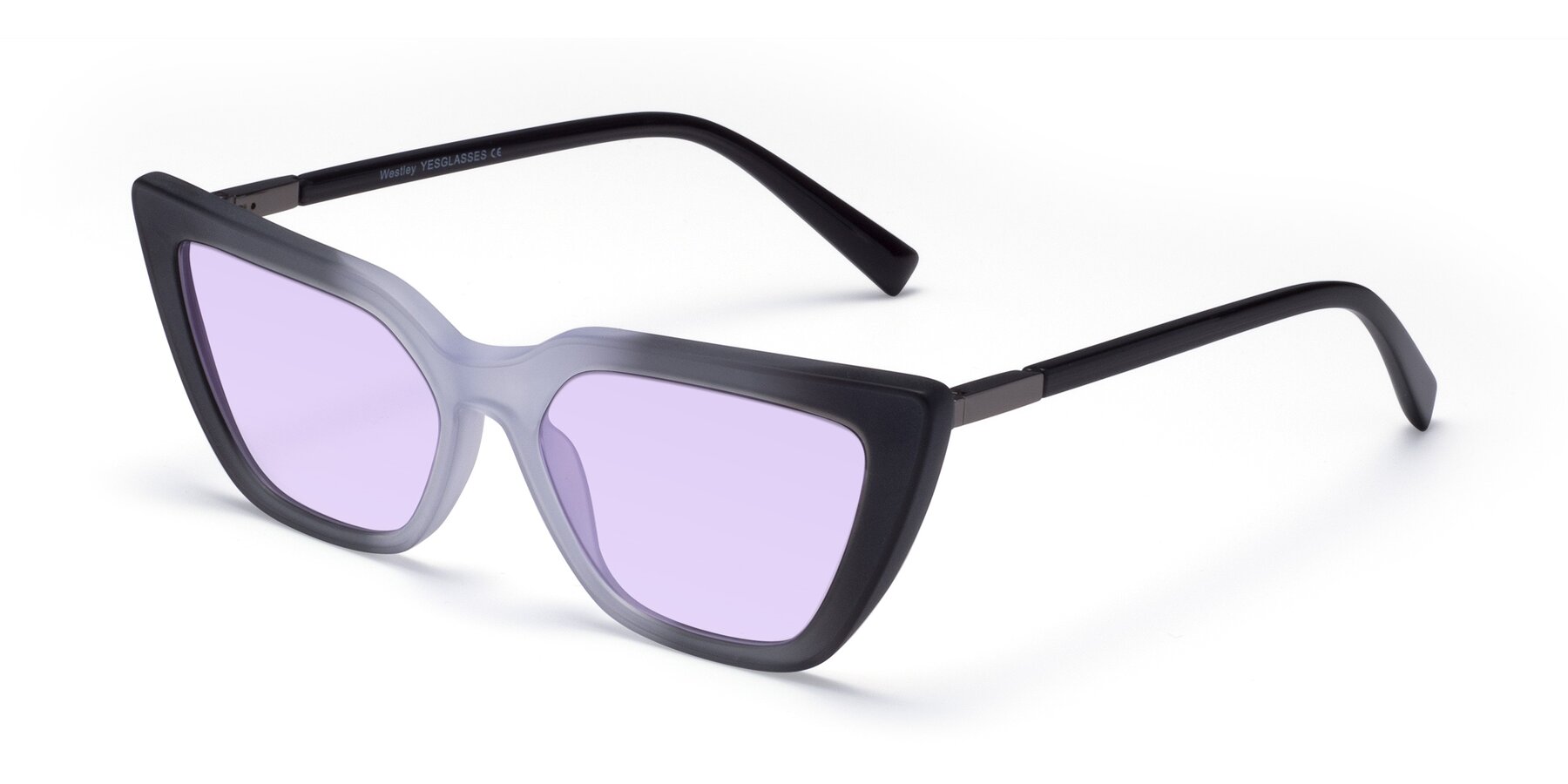 Angle of Westley in Gradient Black with Light Purple Tinted Lenses