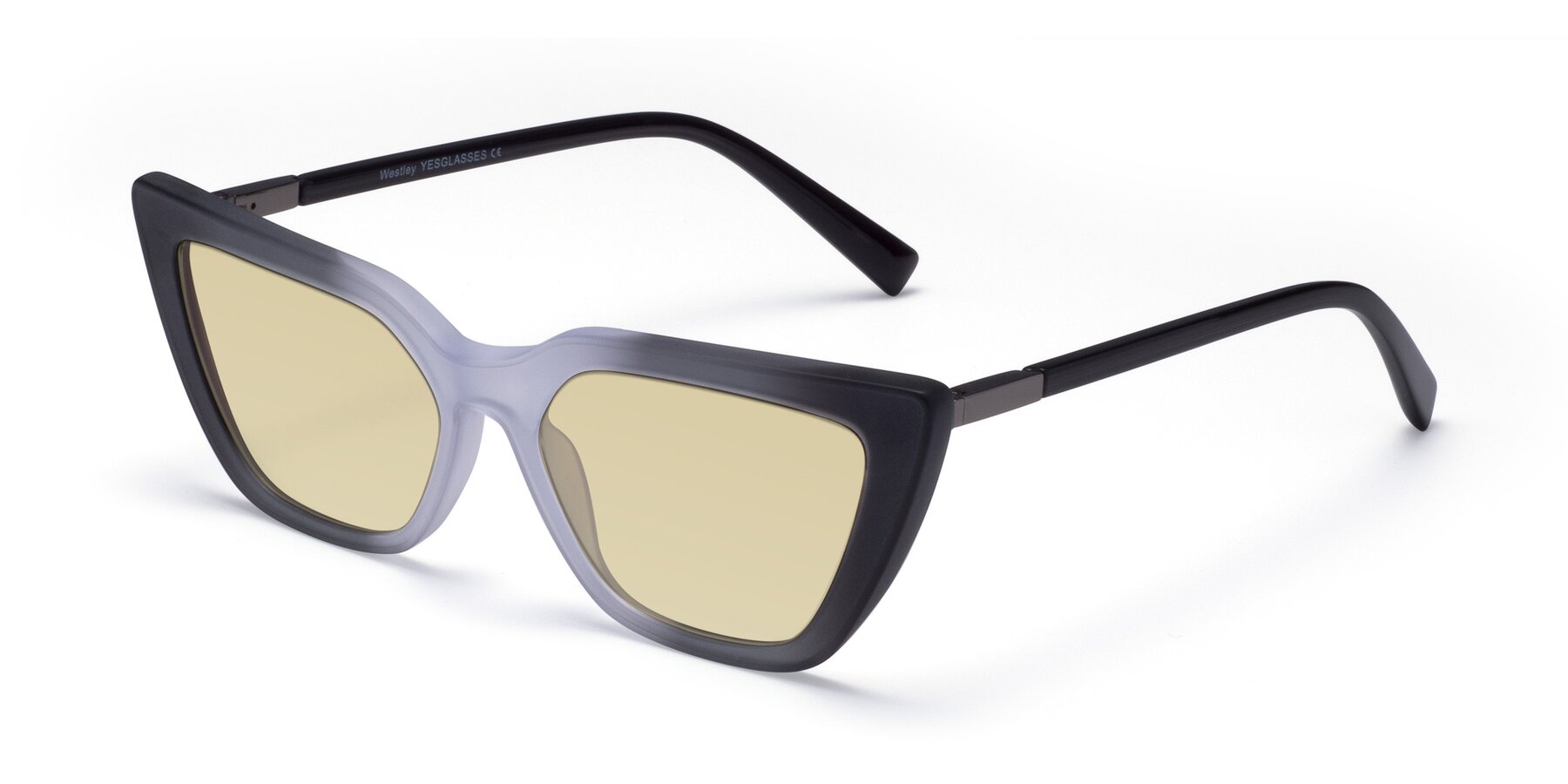 Angle of Westley in Gradient Black with Light Champagne Tinted Lenses