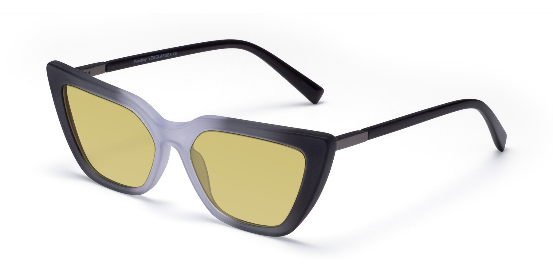 Angle of Westley in Gradient Black with Medium Champagne Tinted Lenses