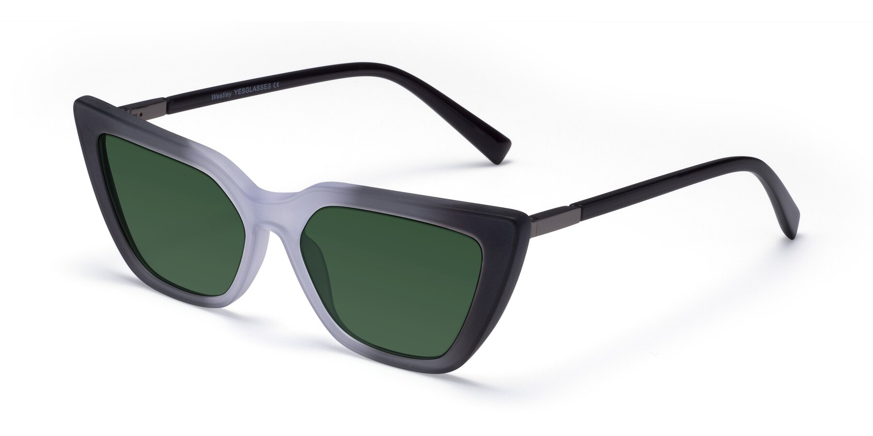 Angle of Westley in Gradient Black with Green Tinted Lenses