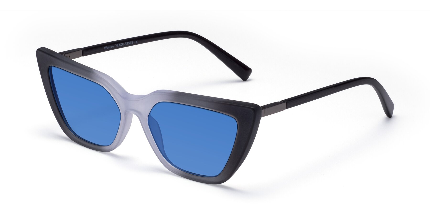 Angle of Westley in Gradient Black with Blue Tinted Lenses