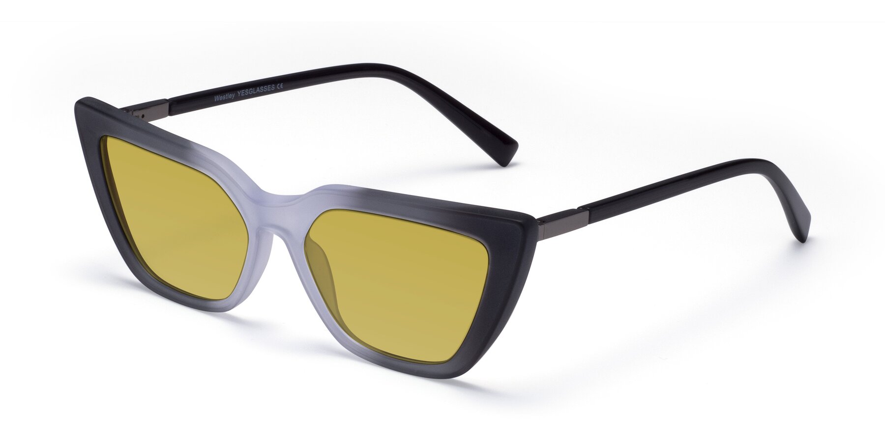 Angle of Westley in Gradient Black with Champagne Tinted Lenses