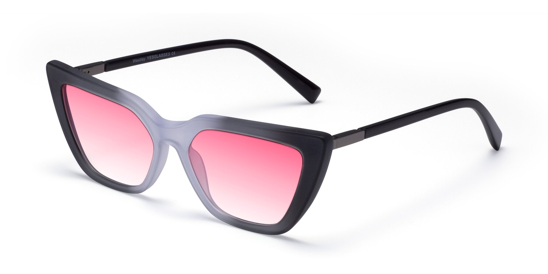 Angle of Westley in Gradient Black with Pink Gradient Lenses