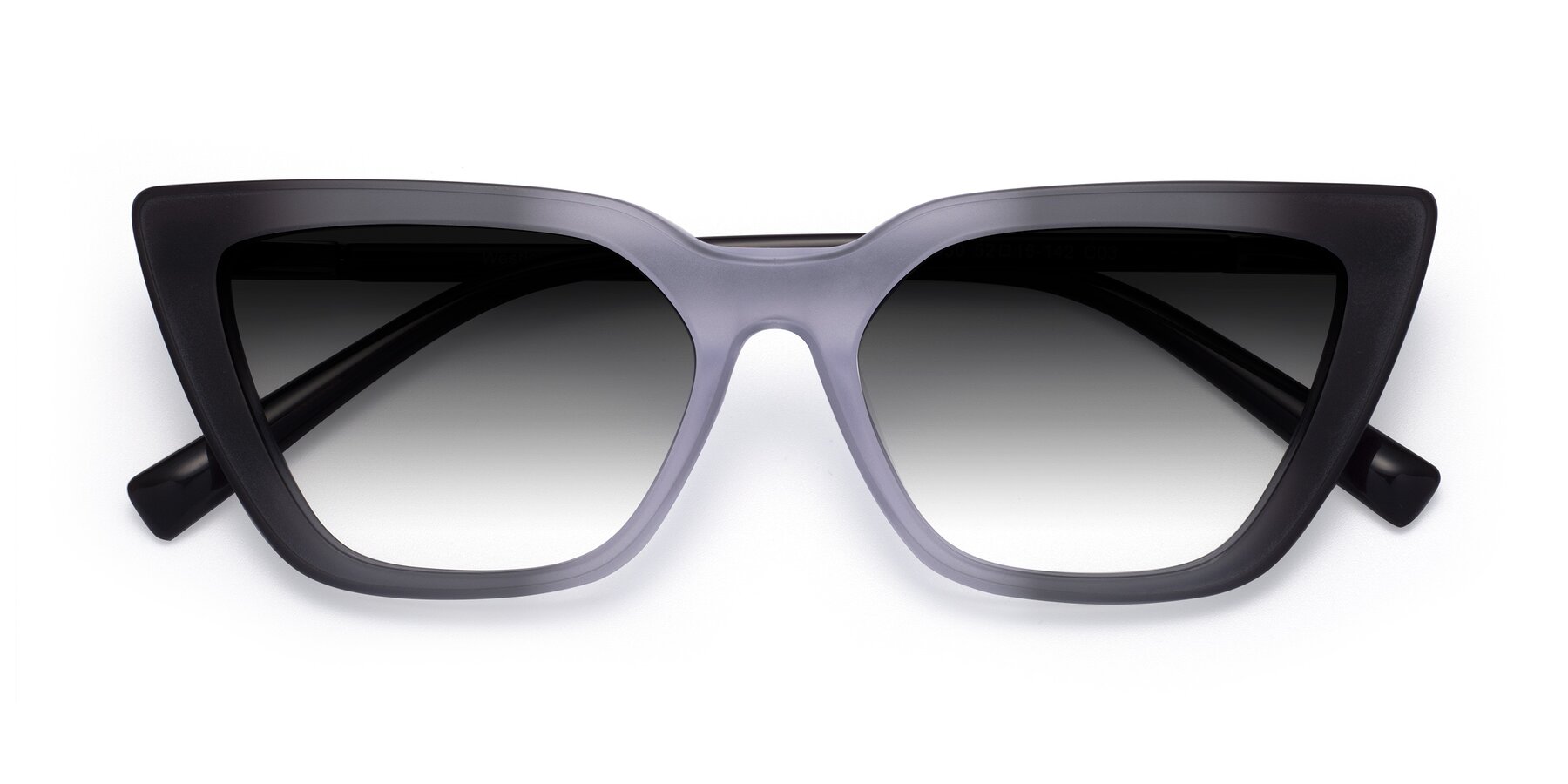 Folded Front of Westley in Gradient Black with Gray Gradient Lenses