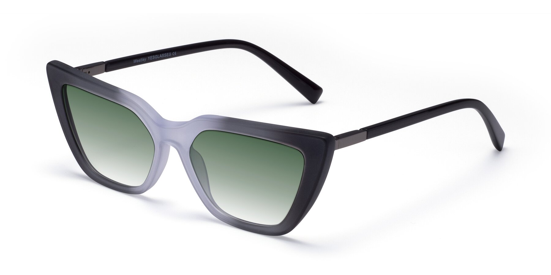Angle of Westley in Gradient Black with Green Gradient Lenses