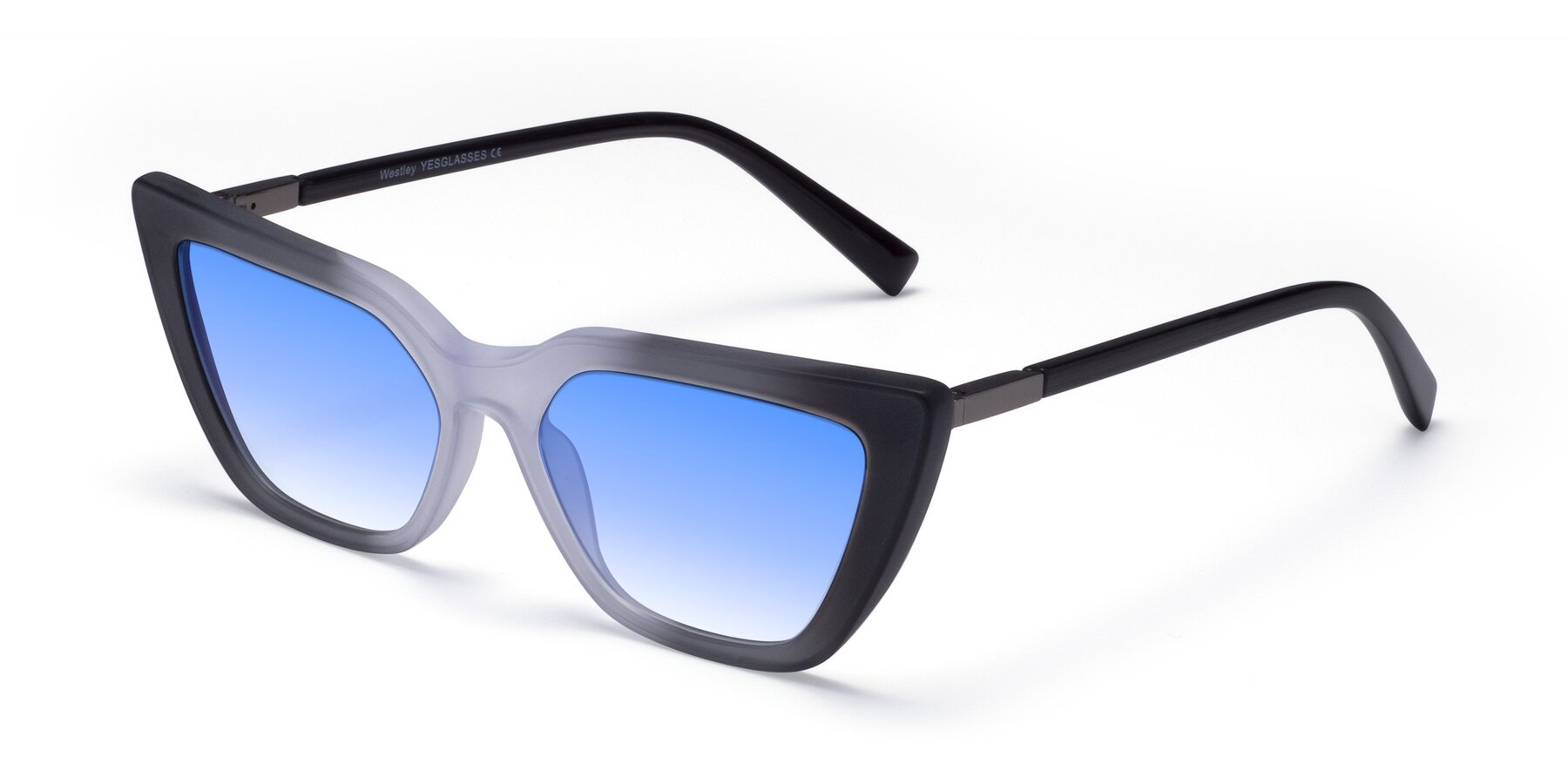 Angle of Westley in Gradient Black with Blue Gradient Lenses
