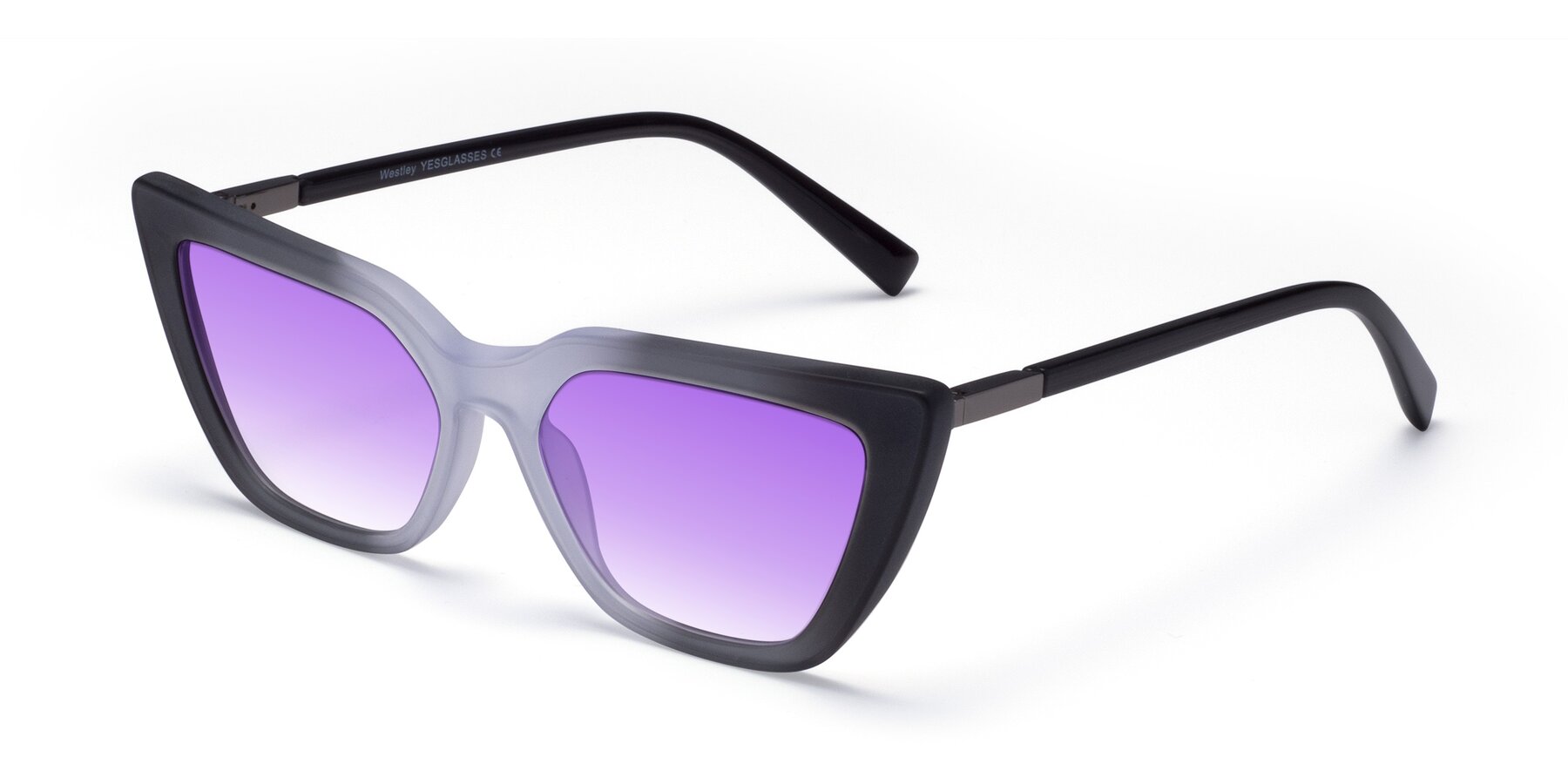 Angle of Westley in Gradient Black with Purple Gradient Lenses