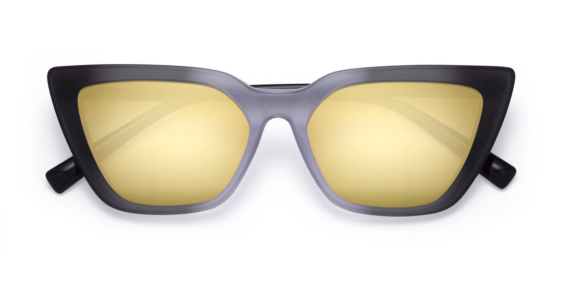 Folded Front of Westley in Gradient Black with Gold Mirrored Lenses