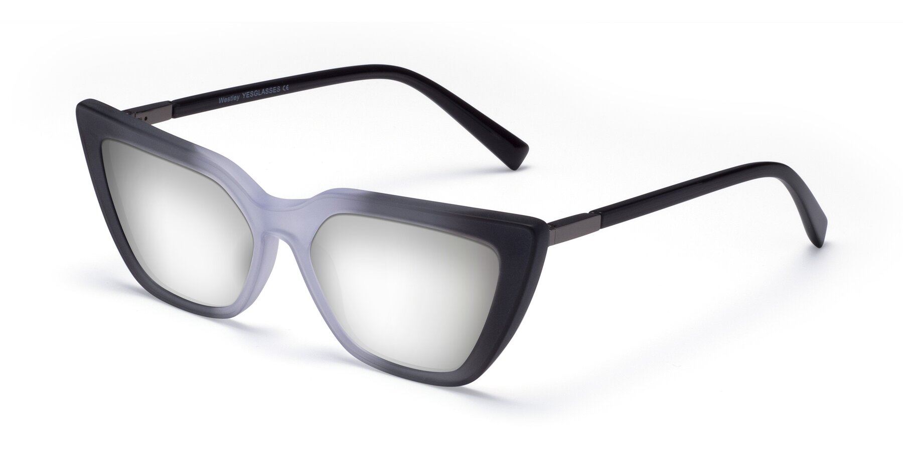 Angle of Westley in Gradient Black with Silver Mirrored Lenses