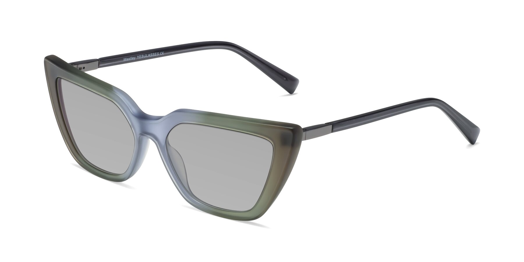 Angle of Westley in Gradient Green with Light Gray Tinted Lenses