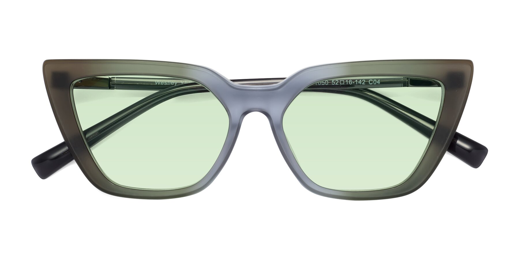 Folded Front of Westley in Gradient Green with Light Green Tinted Lenses