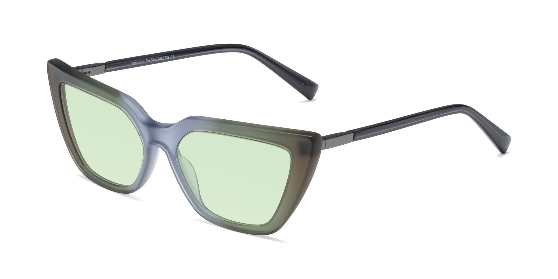 Angle of Westley in Gradient Green with Light Green Tinted Lenses