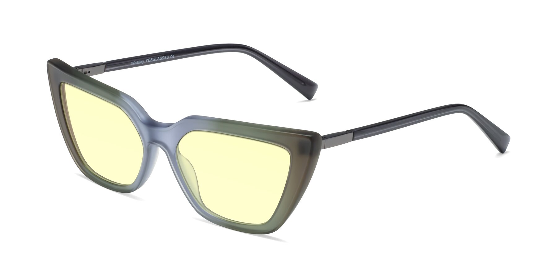 Angle of Westley in Gradient Green with Light Yellow Tinted Lenses