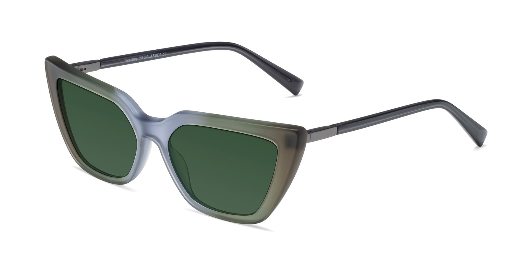 Angle of Westley in Gradient Green with Green Tinted Lenses
