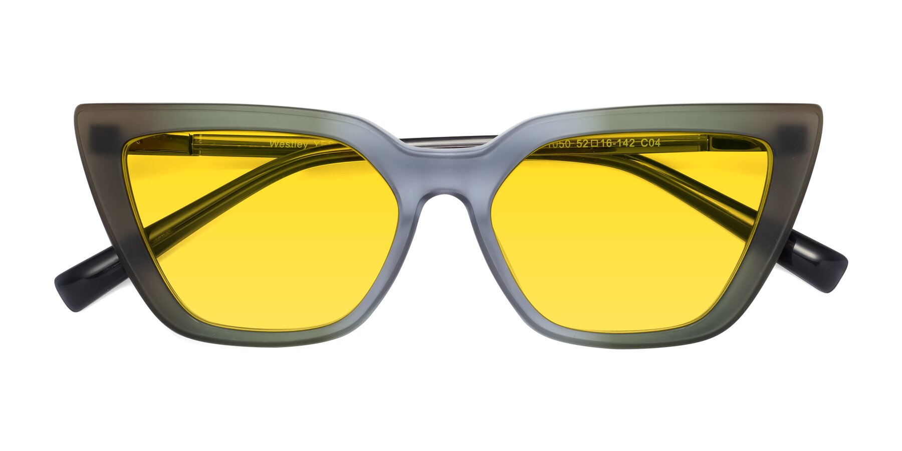 Folded Front of Westley in Gradient Green with Yellow Tinted Lenses