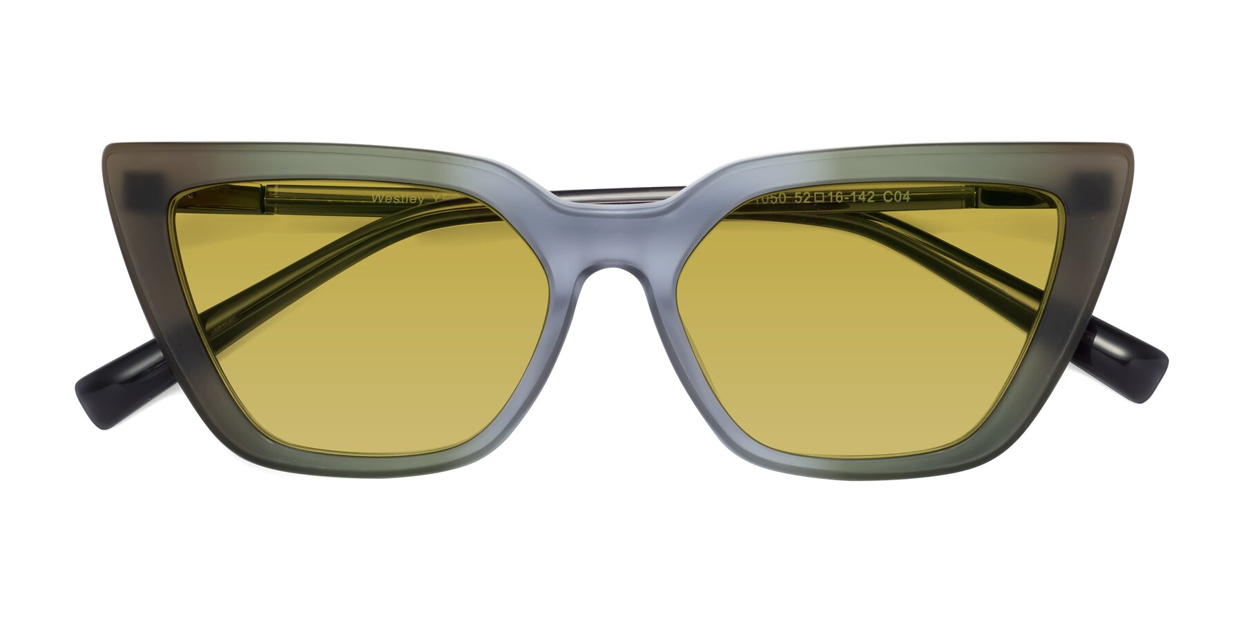 Folded Front of Westley in Gradient Green with Champagne Tinted Lenses
