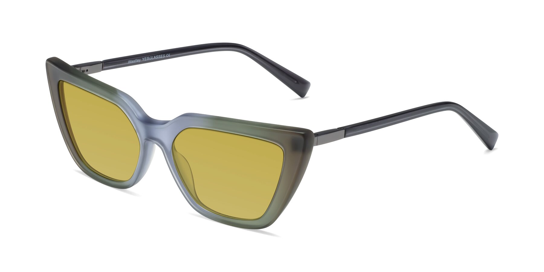 Angle of Westley in Gradient Green with Champagne Tinted Lenses