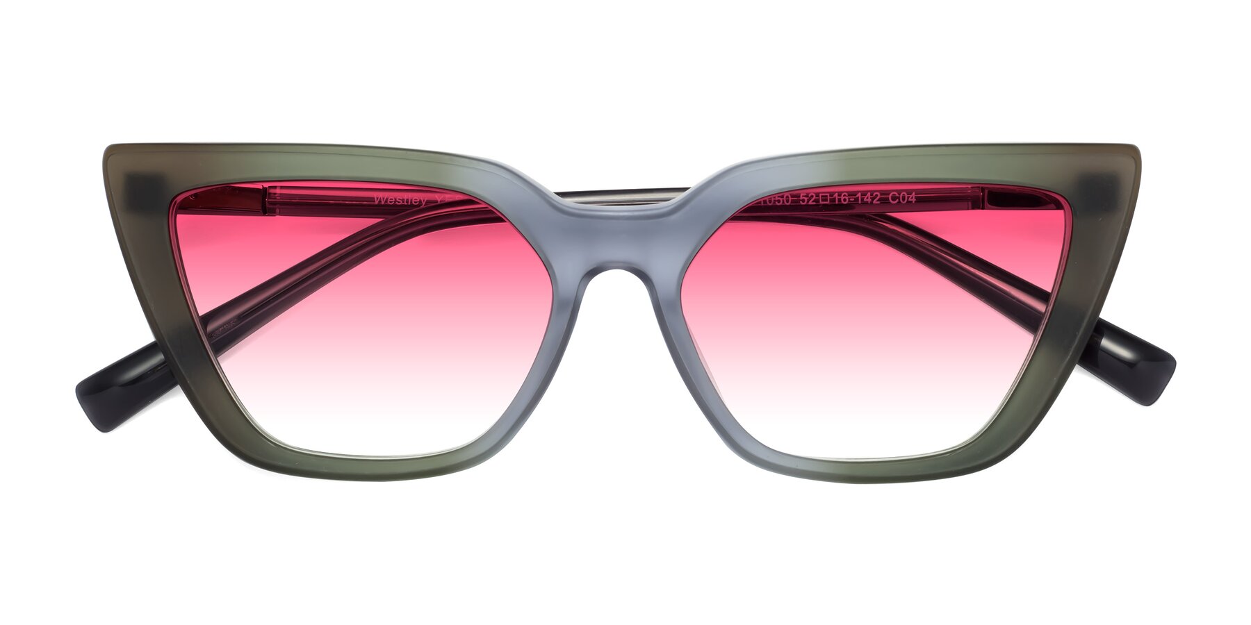 Folded Front of Westley in Gradient Green with Pink Gradient Lenses