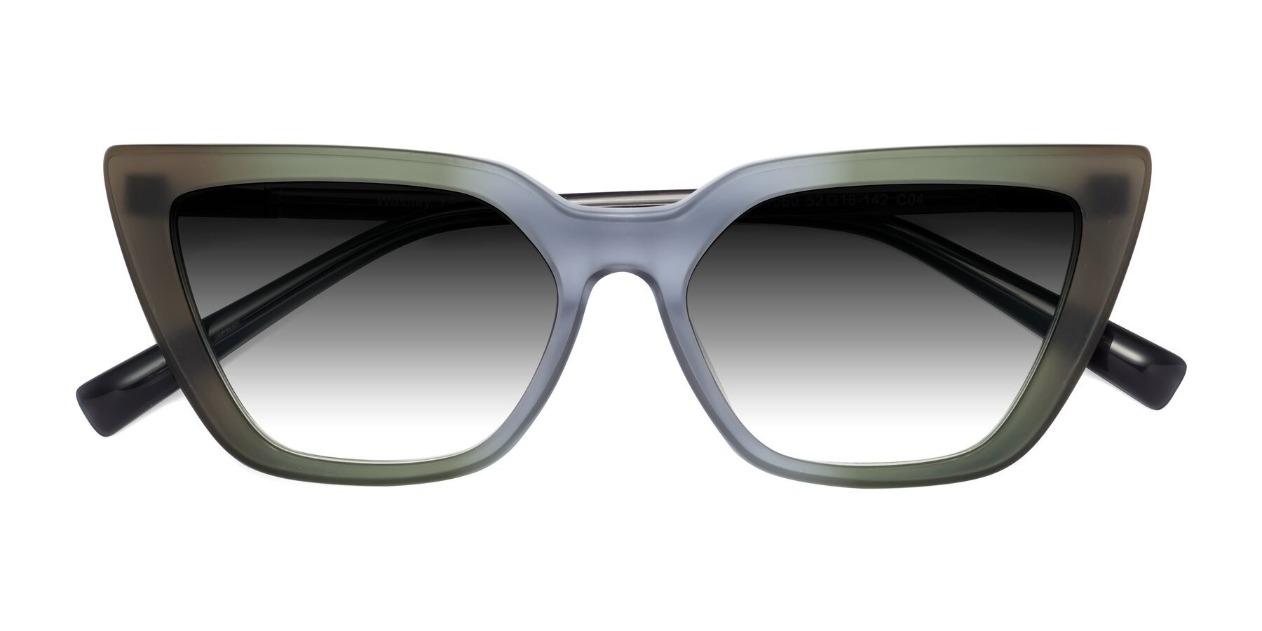 Folded Front of Westley in Gradient Green with Gray Gradient Lenses