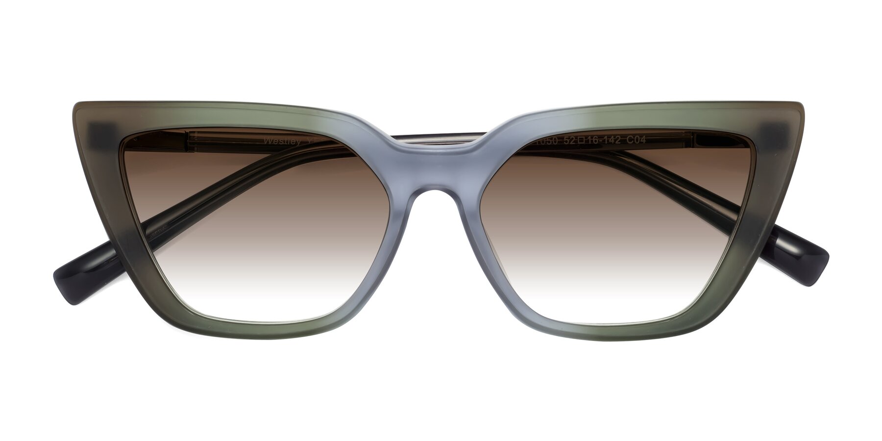 Folded Front of Westley in Gradient Green with Brown Gradient Lenses