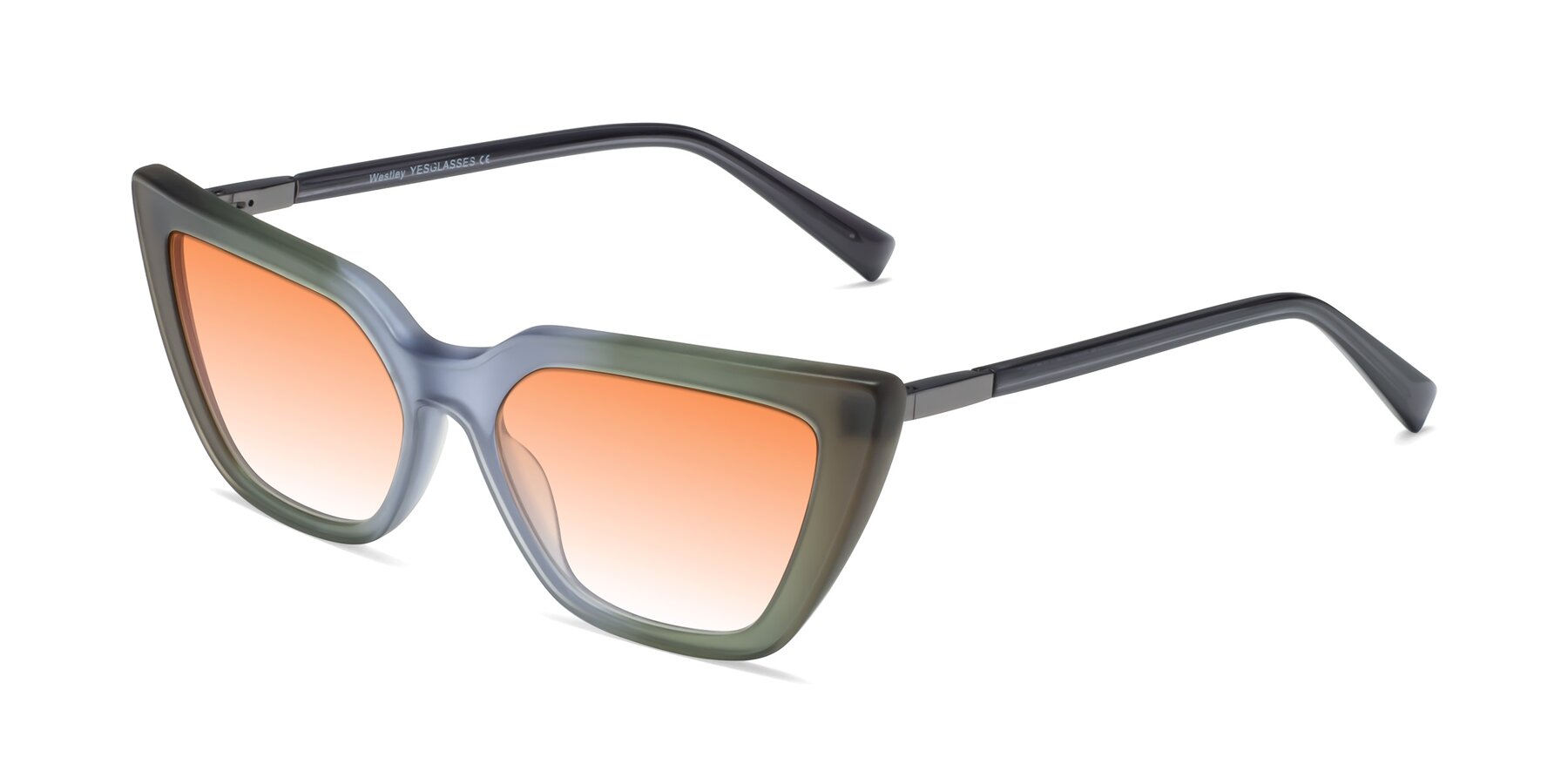 Angle of Westley in Gradient Green with Orange Gradient Lenses