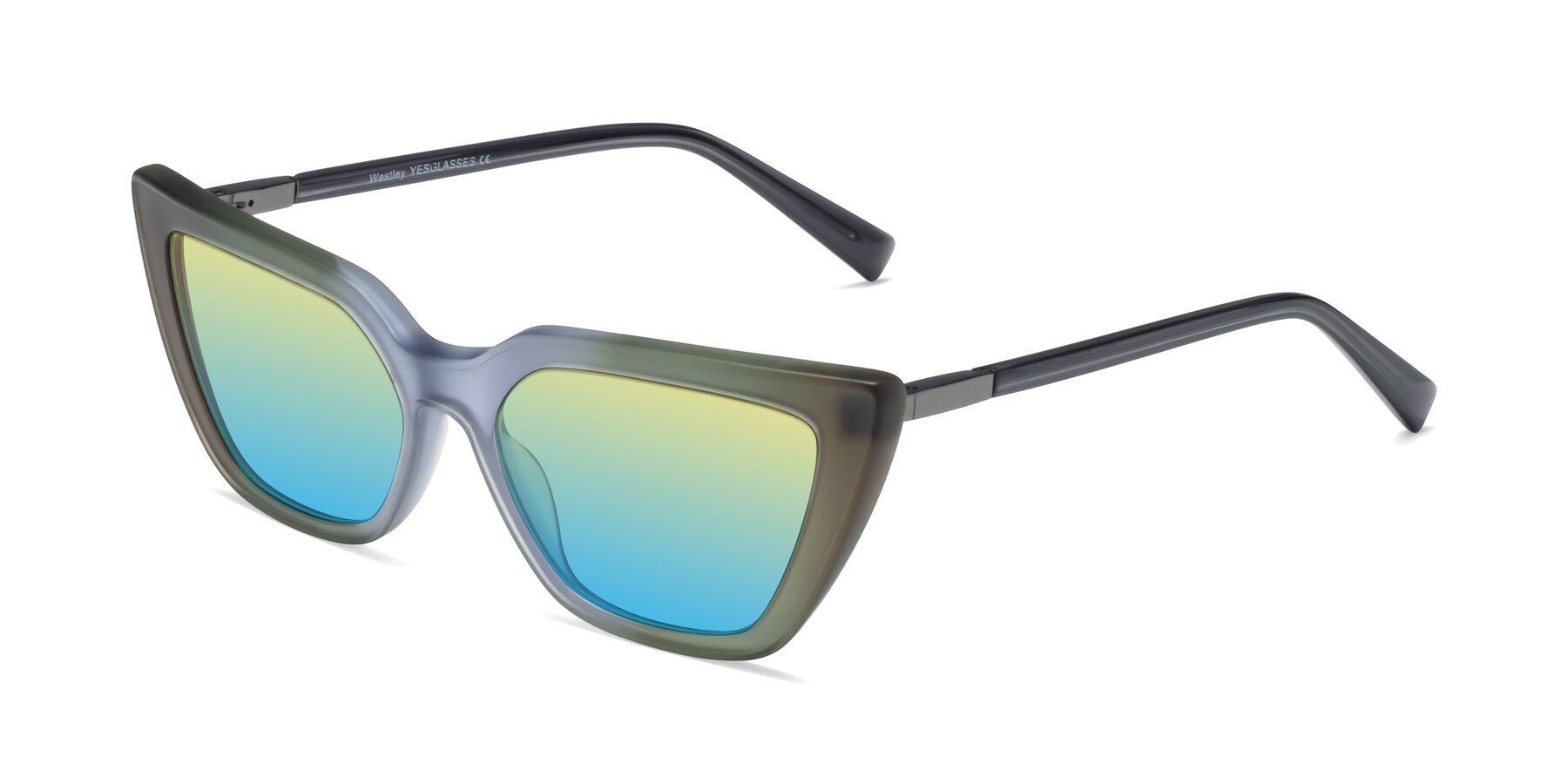 Angle of Westley in Gradient Green with Yellow / Blue Gradient Lenses