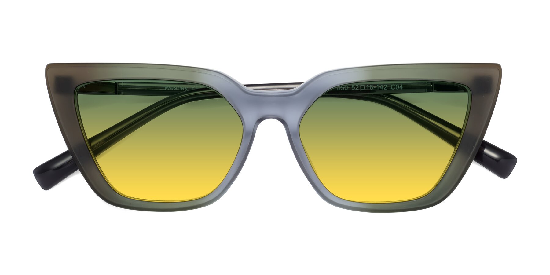 Folded Front of Westley in Gradient Green with Green / Yellow Gradient Lenses