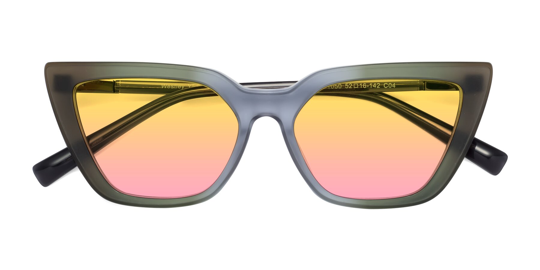 Folded Front of Westley in Gradient Green with Yellow / Pink Gradient Lenses
