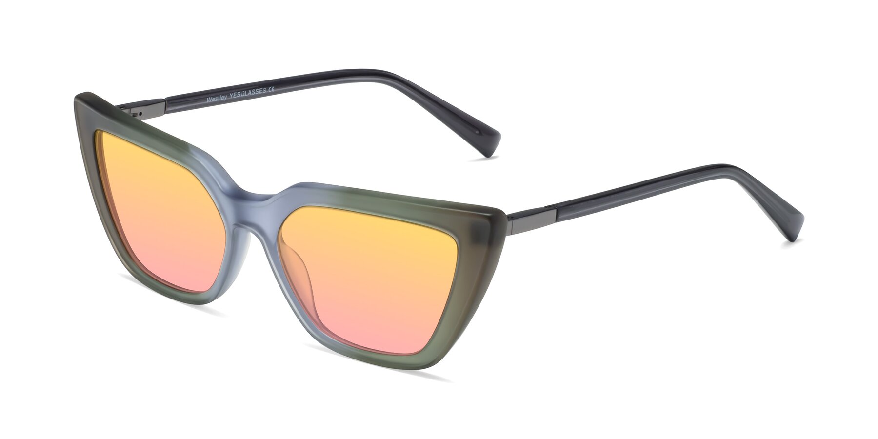 Angle of Westley in Gradient Green with Yellow / Pink Gradient Lenses