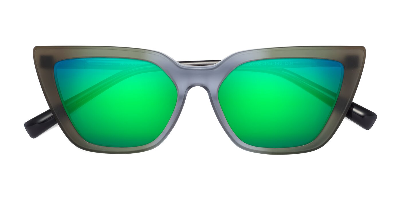 Westley - Gradient Green Flash Mirrored Sunglasses