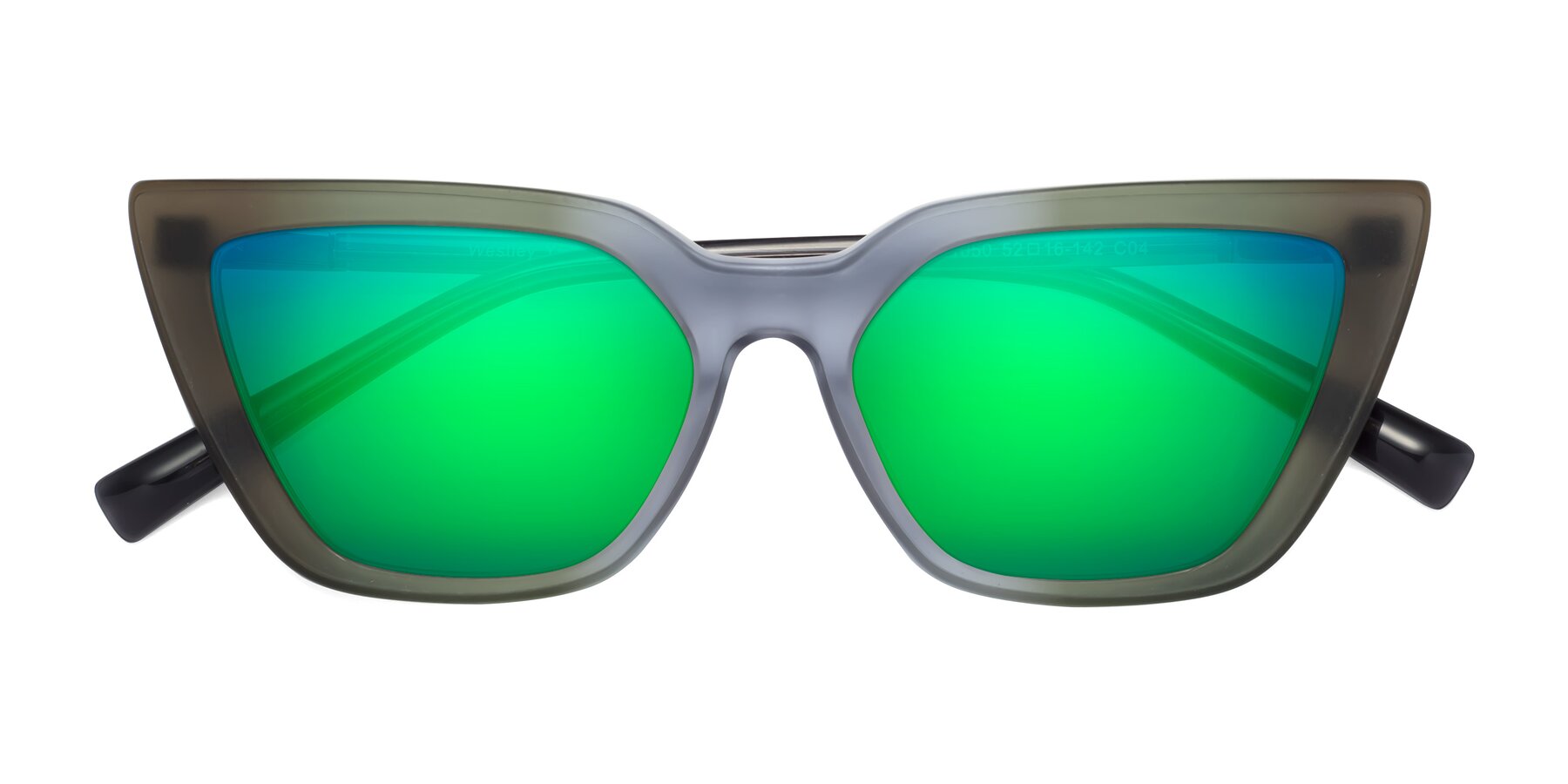 Folded Front of Westley in Gradient Green with Green Mirrored Lenses