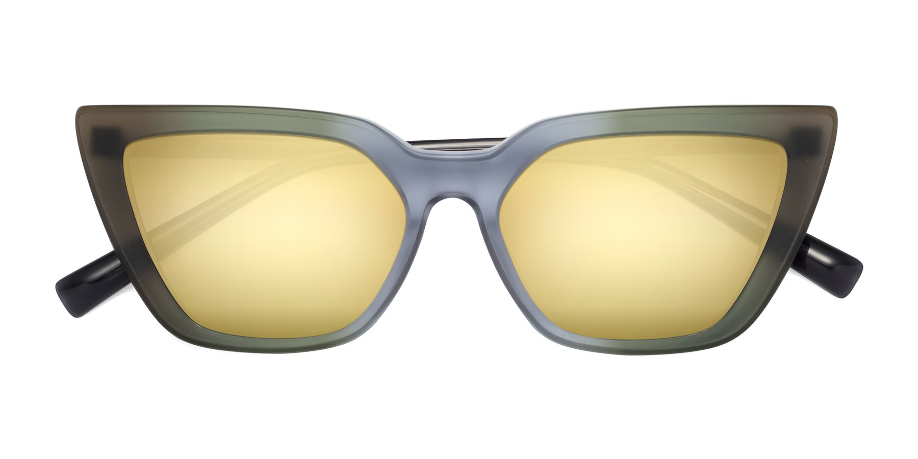 Folded Front of Westley in Gradient Green with Gold Mirrored Lenses