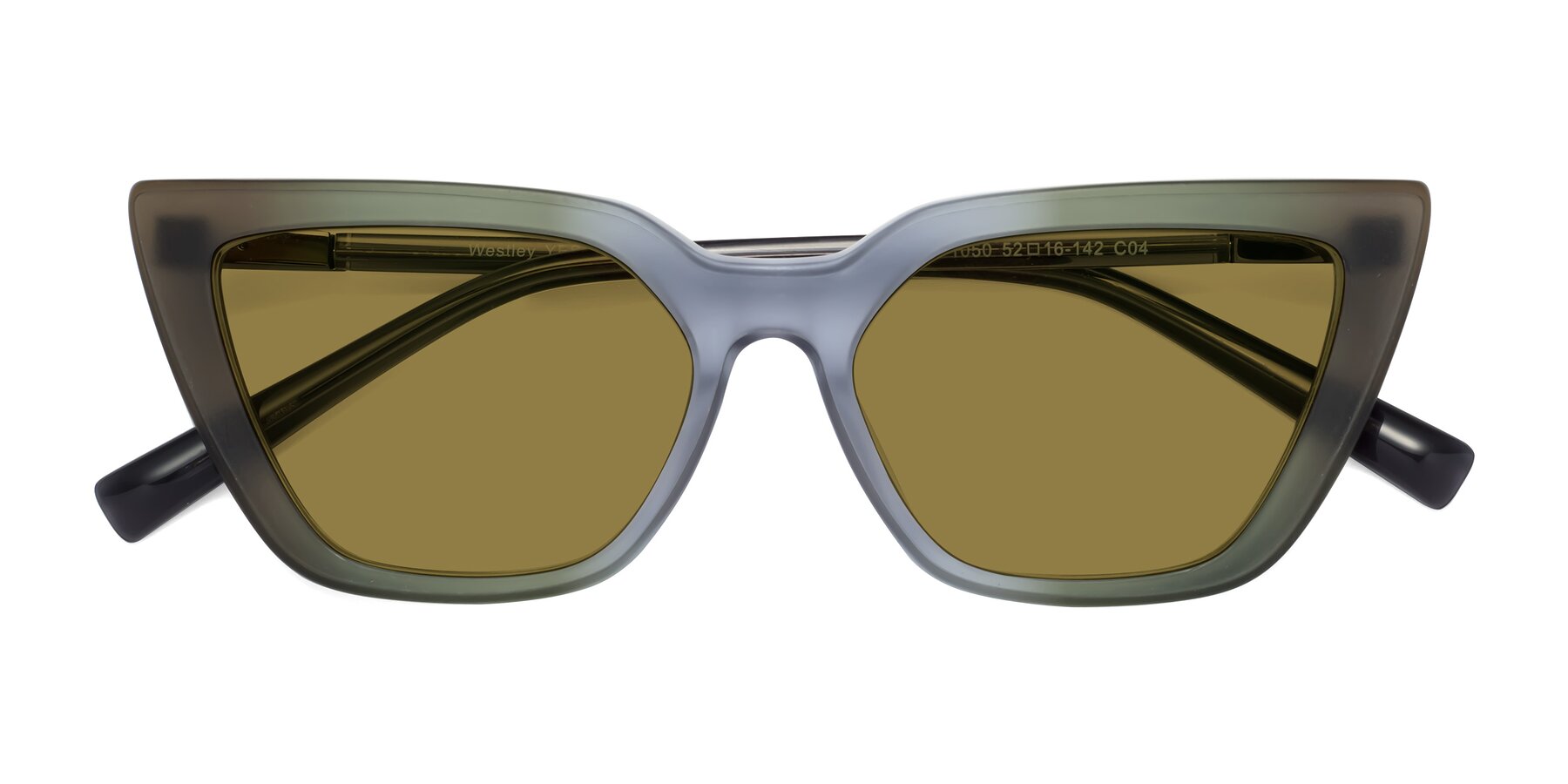 Folded Front of Westley in Gradient Green with Brown Polarized Lenses