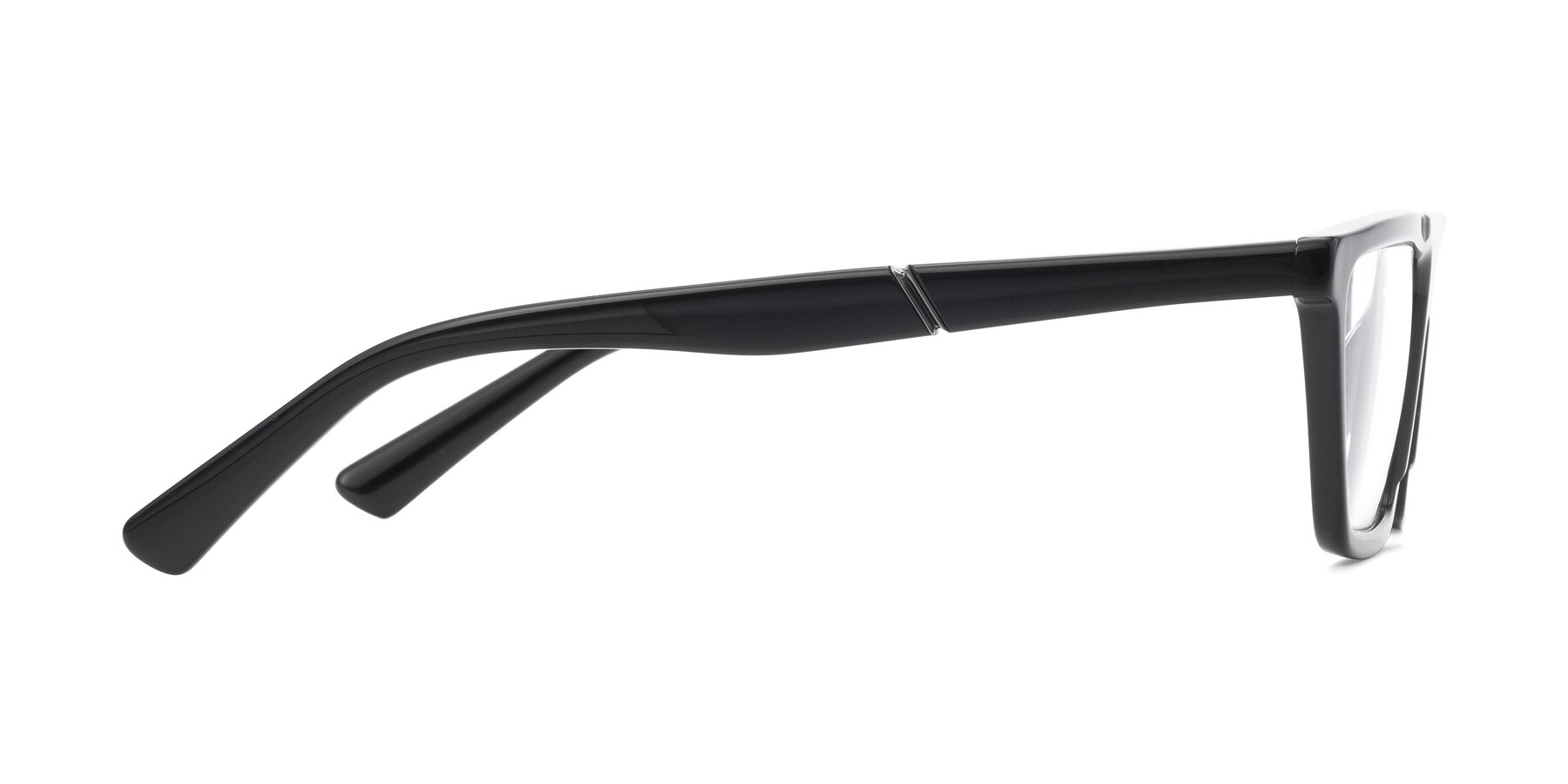 Side of Miles in Black with Clear Eyeglass Lenses