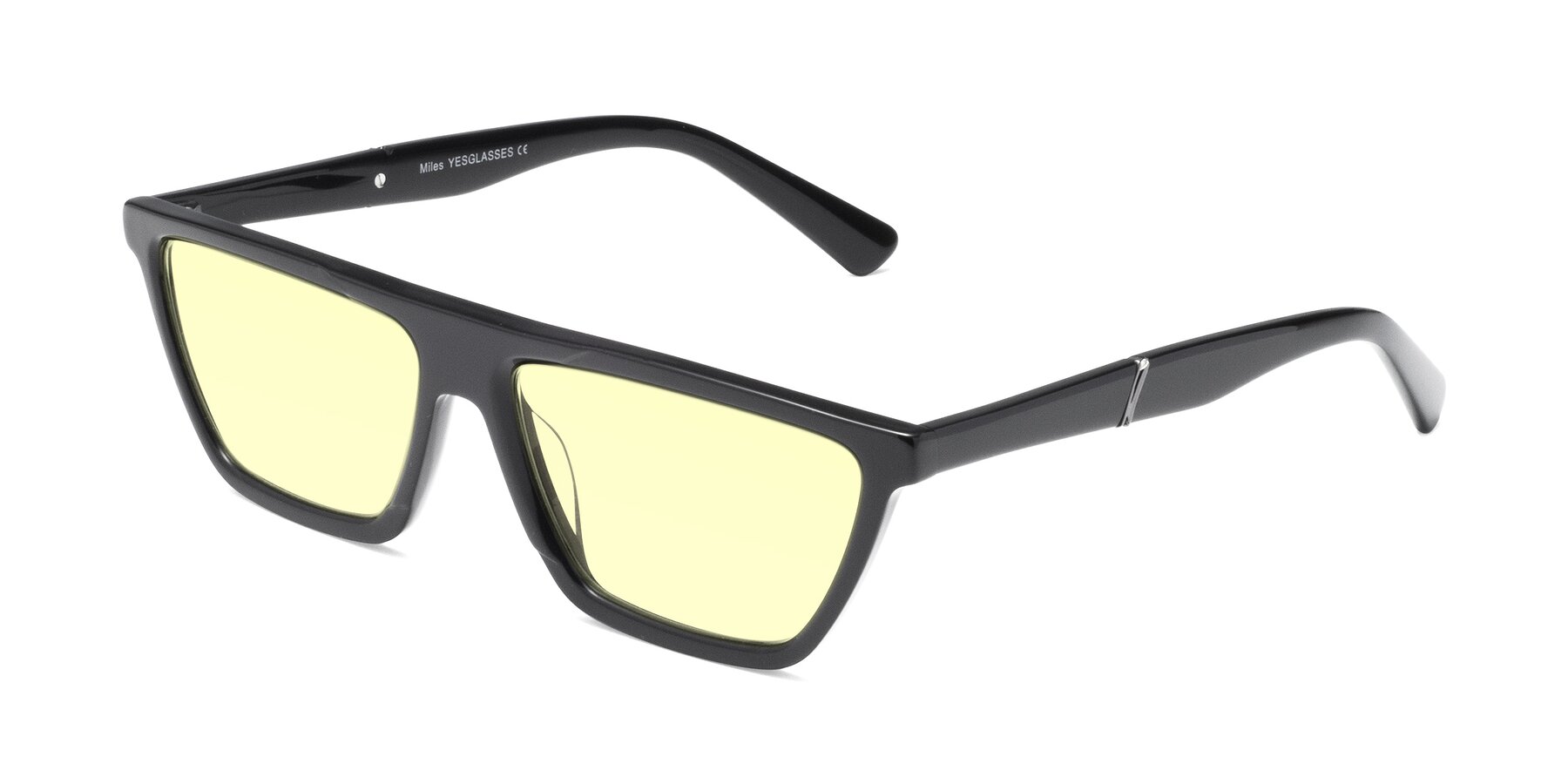 Angle of Miles in Black with Light Yellow Tinted Lenses
