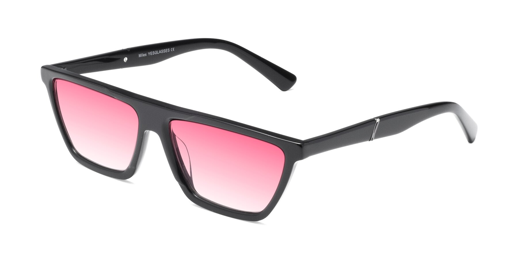 Angle of Miles in Black with Pink Gradient Lenses