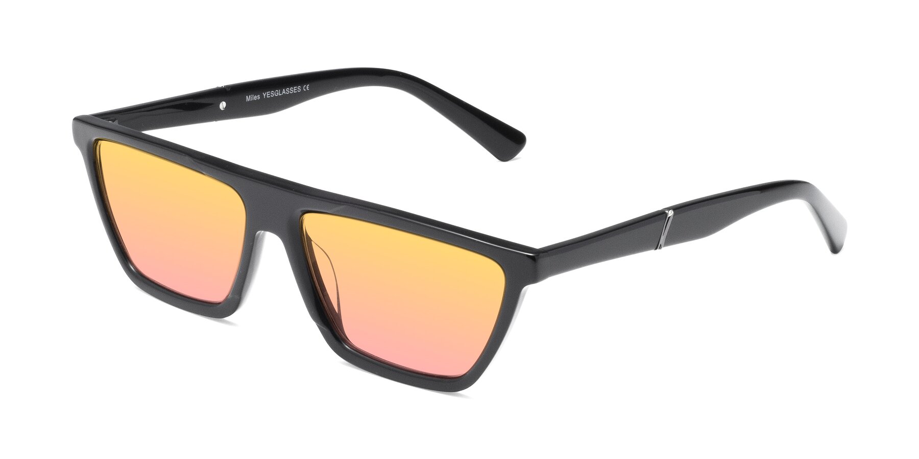 Angle of Miles in Black with Yellow / Pink Gradient Lenses