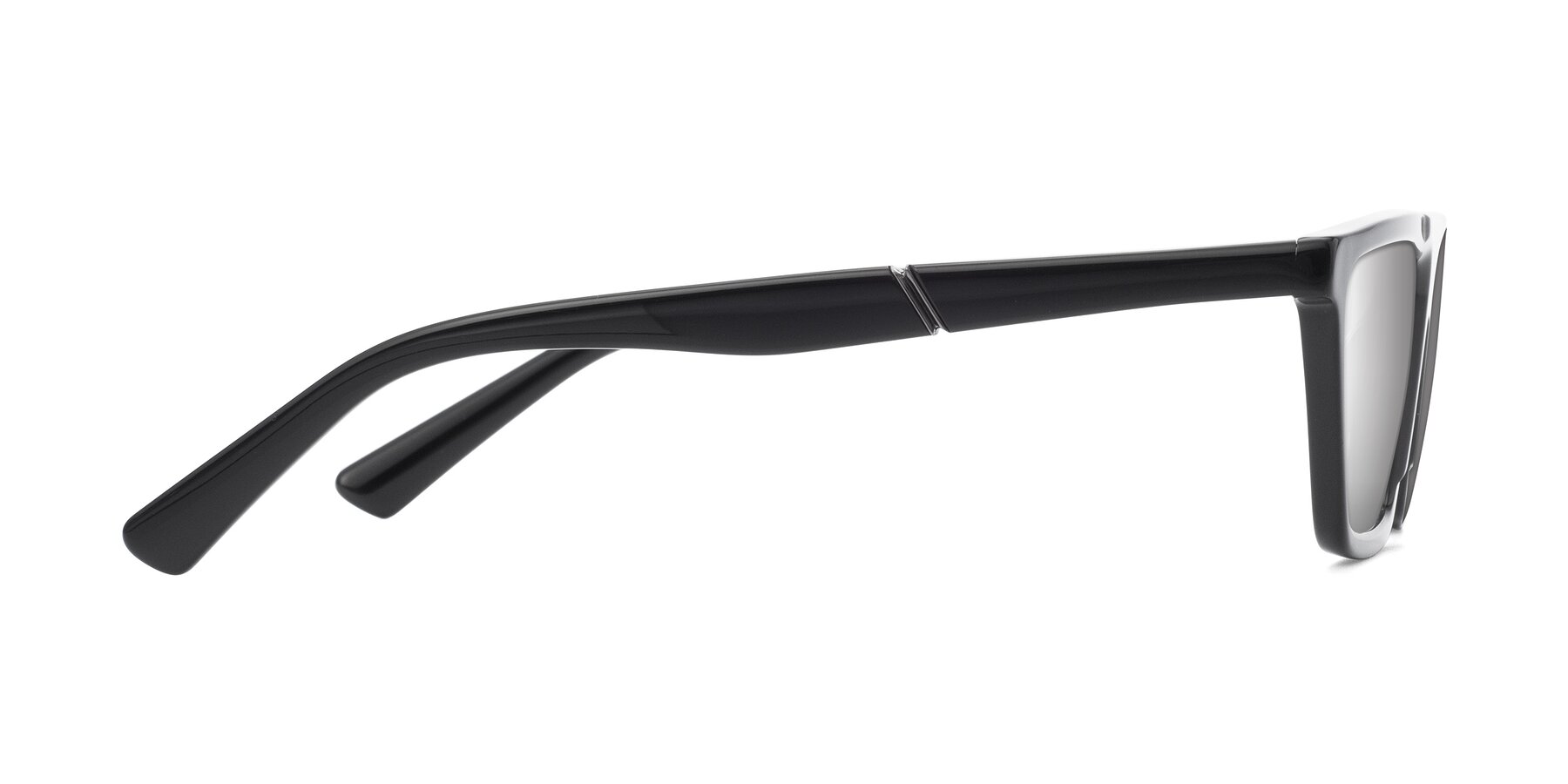 Side of Miles in Black with Silver Mirrored Lenses