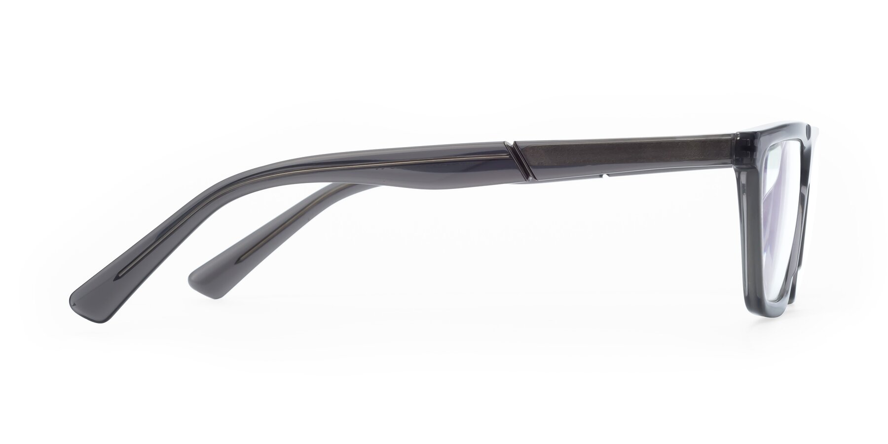 Side of Miles in Translucent Gray with Clear Reading Eyeglass Lenses