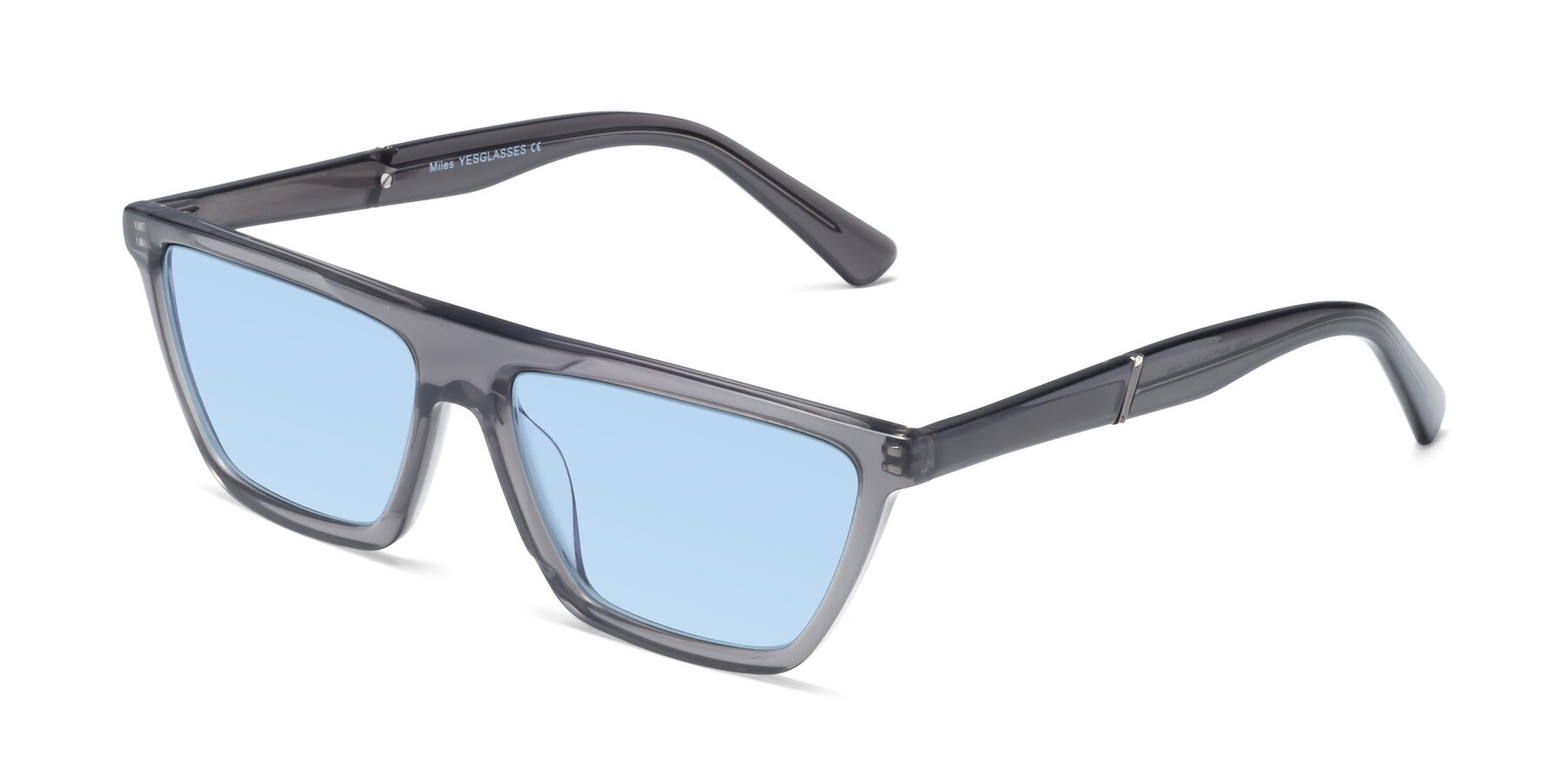 Angle of Miles in Translucent Gray with Light Blue Tinted Lenses